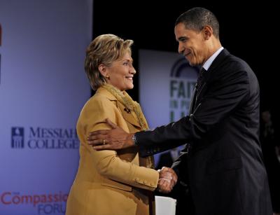 Clinton en Obama