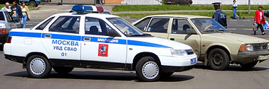 Een auto van de Moskouse politie (Foto: Jan Voigtmann/Creative Commons Attribution 2.0 License)