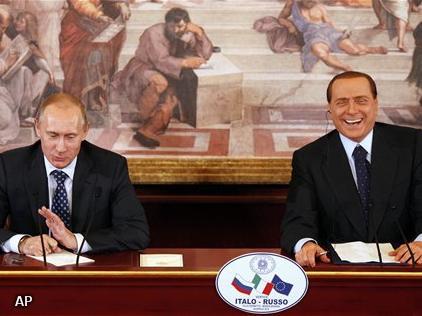 Poetin praat met Berlusconi over energie