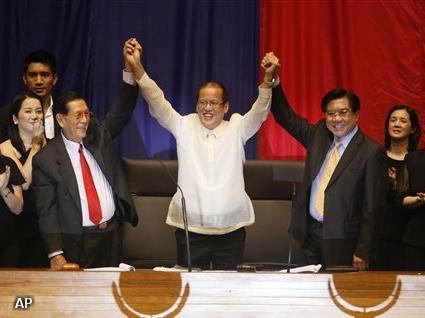 Aquino tot nieuwe president Filipijnen uitgeroepen