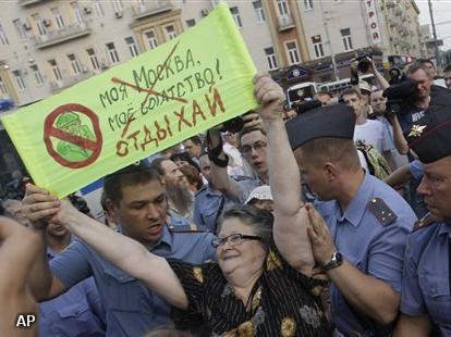 Betogers opgepakt in Moskou