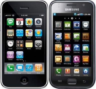 Apple iPhone en Samsung Galaxy S