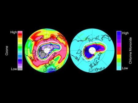 Recordgat in ozonlaag Noordpool