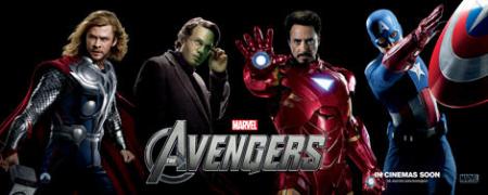 Avengers banner: Thor, Hulk, Iron Man, Captain America
