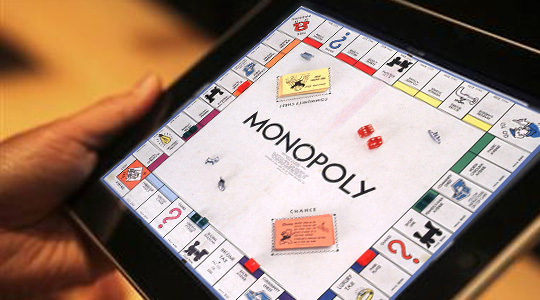 Een spelletje Monopoly op de iPad