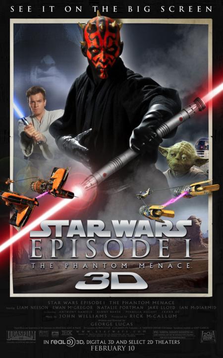 star wars phantom menace 3d poster