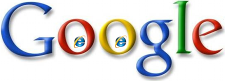 Google-logo met IE-oogjes