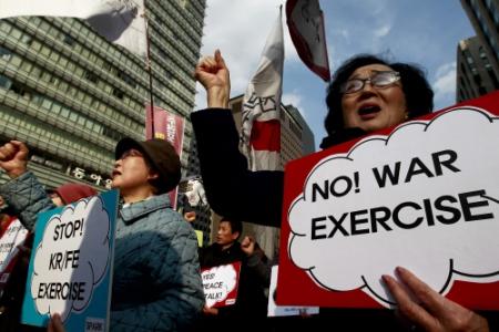 Massabetoging in noorden tegen Zuid-Korea