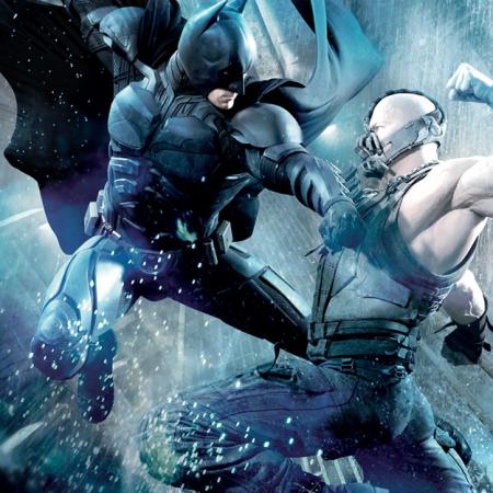 The Dark Knight Rises: Batman en Bane in gevecht (gestileerd)
