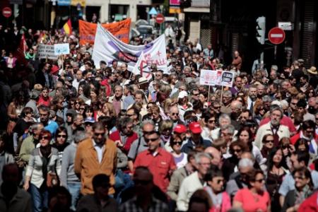 Protesten in Spanje tegen bezuinigingen