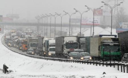 Megafile in Russische sneeuw