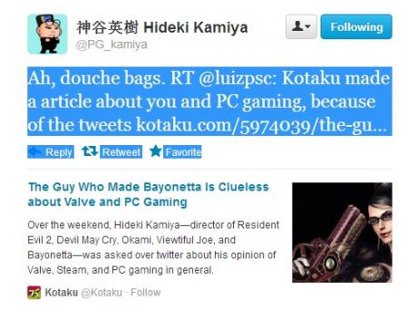 Hideki Kamiya tweet