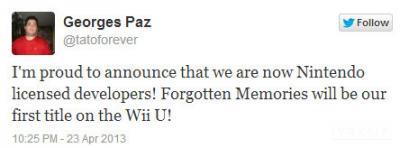 Forgotten Memories naar Wii U
