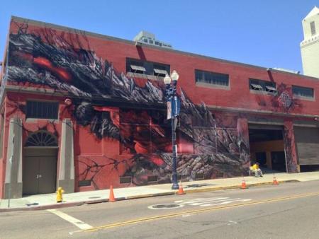 Godzilla promotie op gebouw in San Diego