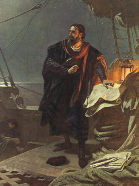 Columbus aan boord, door Carl von Piloty