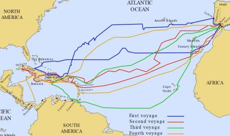 Columbus' reizen, copyright vrijgegeven door maker Phirosiberia