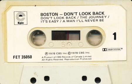 Boston - Don't Look Back tape