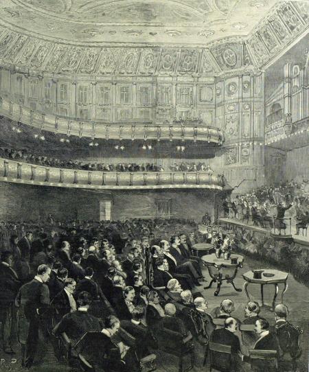 Queen's Hall bij de opening in 1893