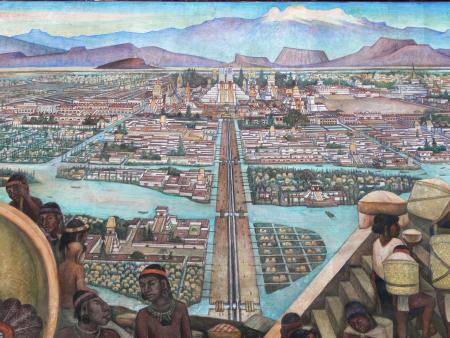 Impressie Mexico-Stad in 1518; foto Wolfgang Sauber