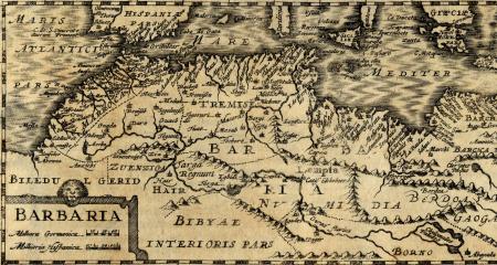 Mercators kaart van Barbarije, 17e eeuw