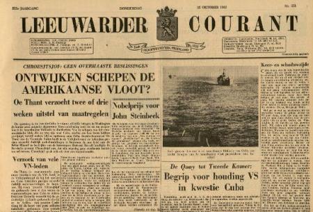 De Leeuwarder Courant van 25 oktober 1962