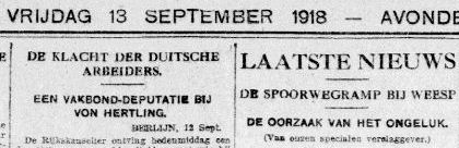 Uit de Telegraaf van 13 september 1918