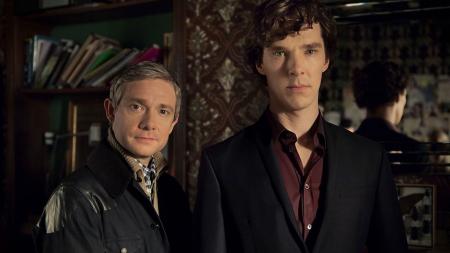 Benedict Cumberbatch en Martin Freeman in Sherlock