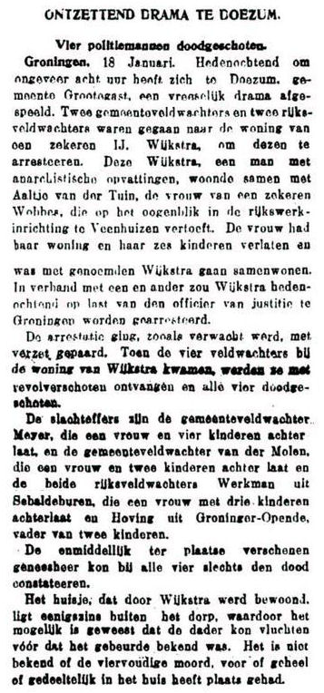 Uit de Leeuwarder Courant van 18 januari 1929