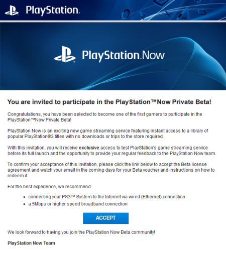 PlayStation Now bèta-uitnodiging