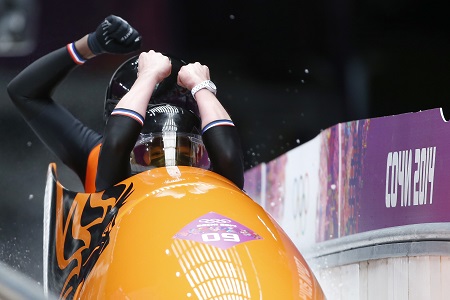 De Nederlandse dames in de tweemansbob eindigen op een zeer verdienstelijke vierde plek (PRO SHOTS/Henk Jan Dijks)