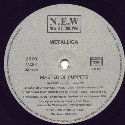 Metallica - Master Of Puppets A