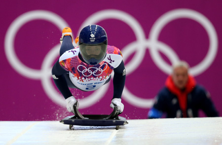 Lizzy Yarnold brak definitief door en won ook met overmacht olympisch goud in Sochi (Foto: Pro Shots/GEPA)