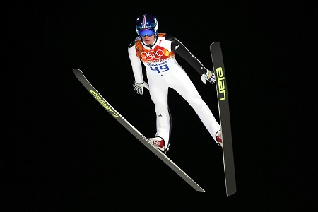Prevc tijdens de Olympische Spelen in Sochi, waar hij zilver en brons won (Foto: PRO SHOTS/GEPA)