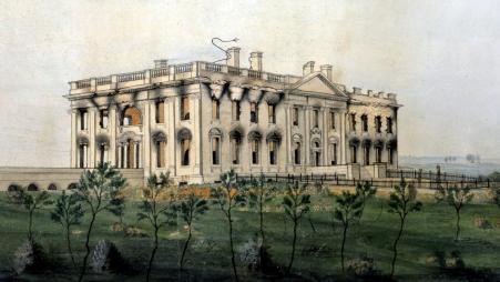 Het Witte Huis na de Britse aanval in augustus 1814