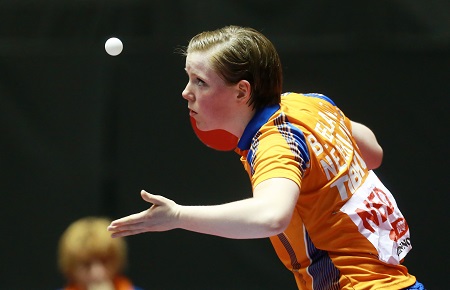 Onze eigen Britt Eerland in volle concentratie op de bal (PRO SHOTS/Actionimages)