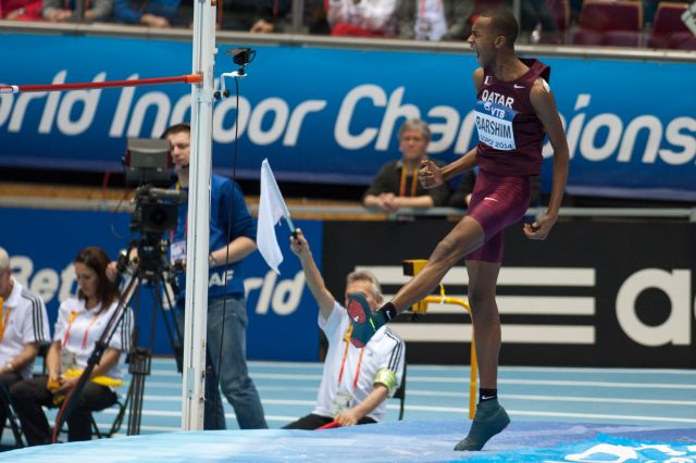 Barshim uit Qatar sprong in maart naar de wereldtitel indoor in Sopot (Foto: WikiCommons/Erik van Leeuwen)