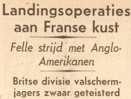 Uit het Dagblad van Leiden en Omstreken van 6 juni 1944