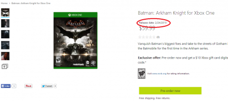 Batman: Arkham Knight release date 