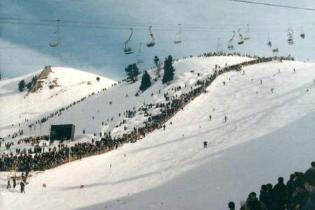 De reuzenslalom tijdens de Olympische Winterspelen van 1968 in en rond Grenoble (Foto: WikiCommons/Ji-Elle)
