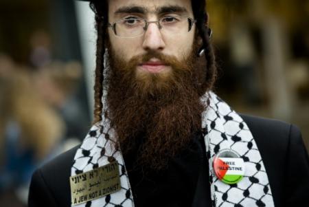 Ultraorthodoxe joden bij pro-Palestinademo