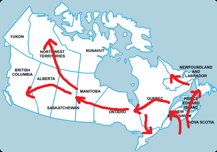 De route door Canada