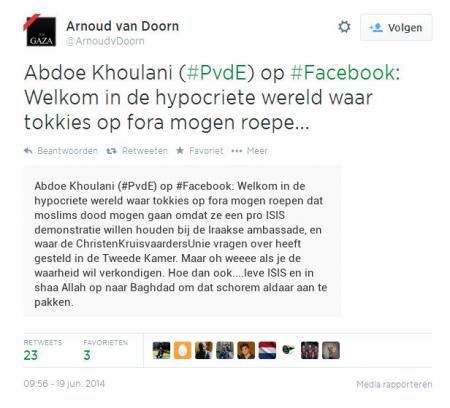 De tweet van Abu Arnoud van Doorn