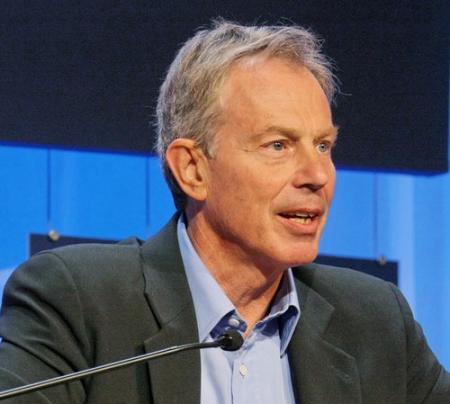 Tony Blair op het World Economic Forum in 2008. Copyright vrijgegeven door het World Economic Forum. 