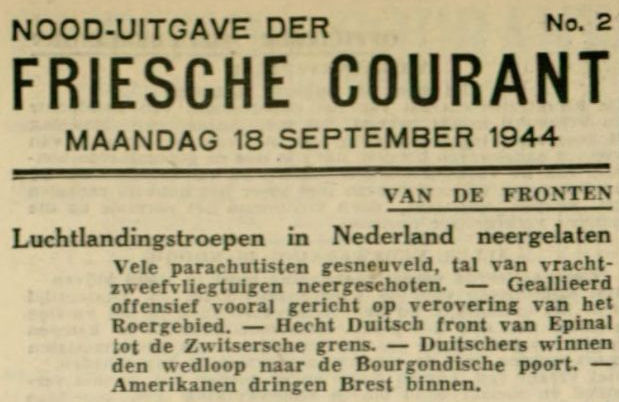 Friesche Courant van 18 september 1944