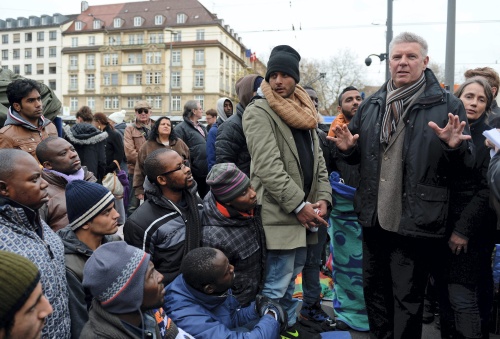 Hongerende asielzoekers in centrum München