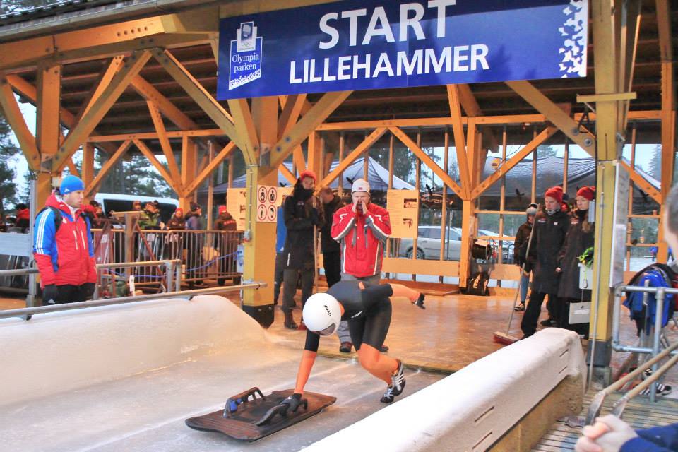 De start van Bos tijdens de Europa Cup in Lillehammer, waar ze zesde werd (Foto: Kimberley Bos)