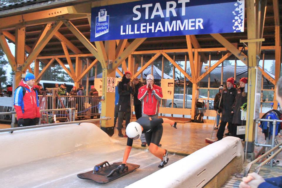 De start van Bos tijdens de Europa Cup in Lillehammer, waar ze zesde werd (Foto: Kimberley Bos) De start van Bos tijdens de Europa Cup in Lillehammer, waar ze zesde werd (Foto: Kimberley Bos)