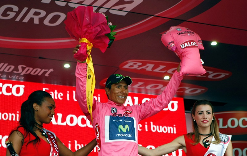 Onder grote belangstelling ging de Giro d'Italia in Dublin. Na een legendarische etappe over de Gavia veroverde Nairo Quintana de roze leiderstrui, die hij niet meer afstond (WikiCommons/nuestrociclismo.com)