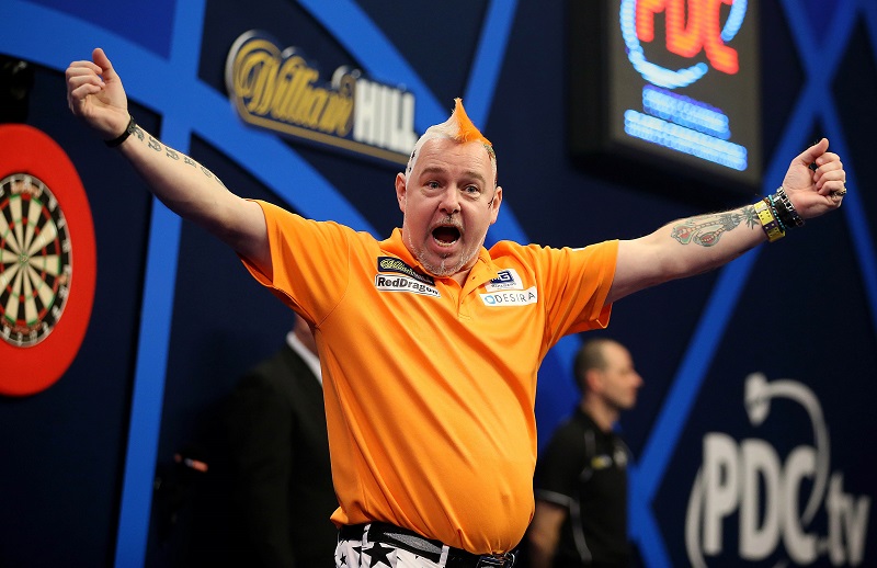 Peter Wright speelde vanmiddag in het Oranje. (PRO SHOTS/Actionimages)