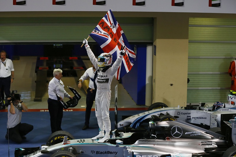 Lewis Hamilton werd wereldkampioen Formule 1, alleen teamgenoot Nico Rosberg is de enige die in de buurt kon blijven van de wereldkampioen gedurende het seizoen (PRO SHOTS/Zuma Sports Wire)